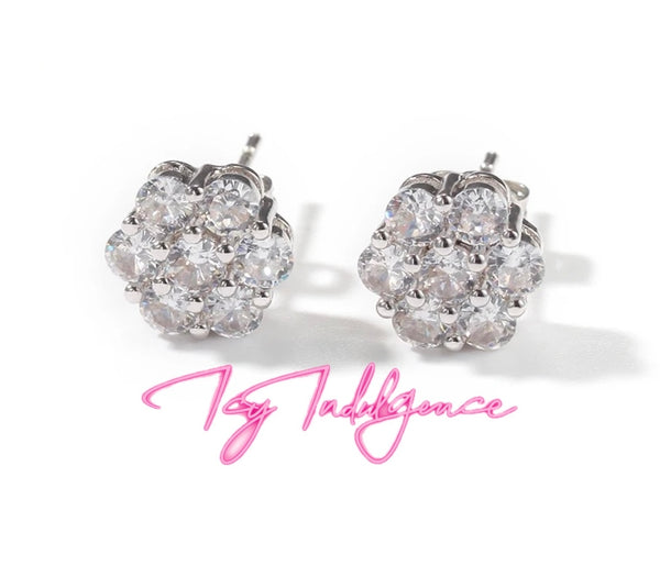 Icy Honeycomb Stud Earrings