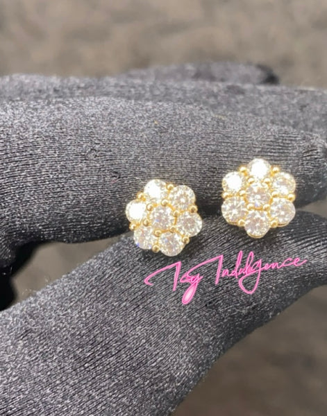 Icy Honeycomb Stud Earrings