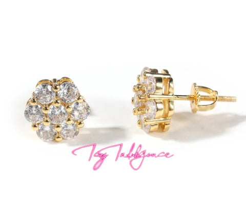 Icy Honeycomb Stud Earrings