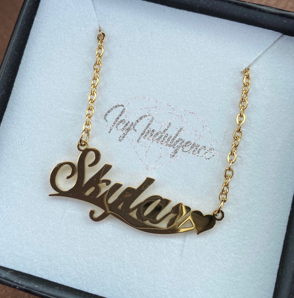 Icy Heart Name Necklace