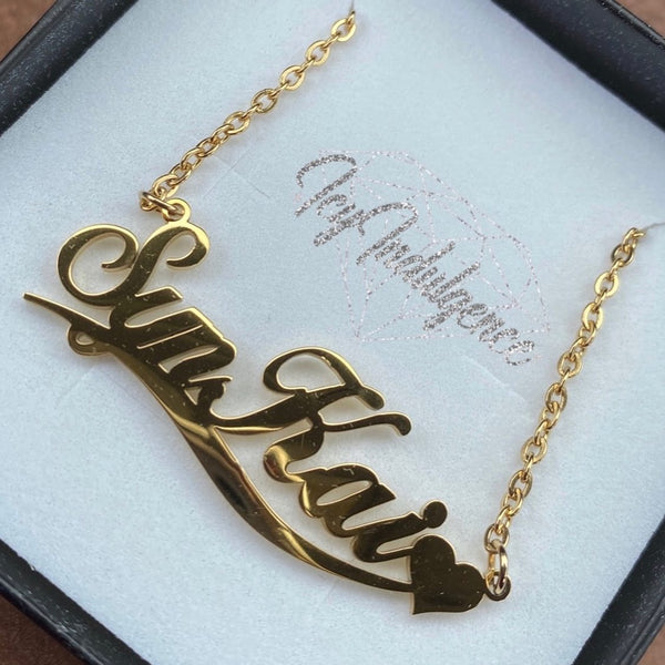 Icy Heart Name Necklace