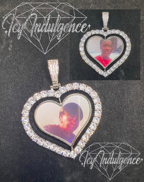 Icy Heart Double Photo Medallion