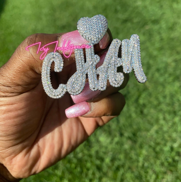 Heart Bale Cursive Pendant