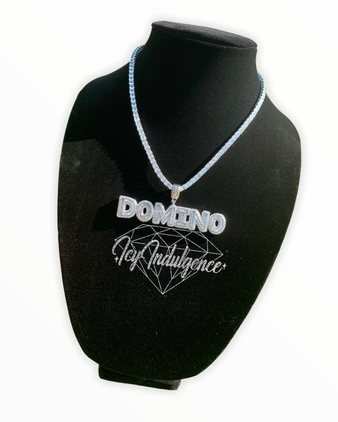 Icy Baguette Name Pendant