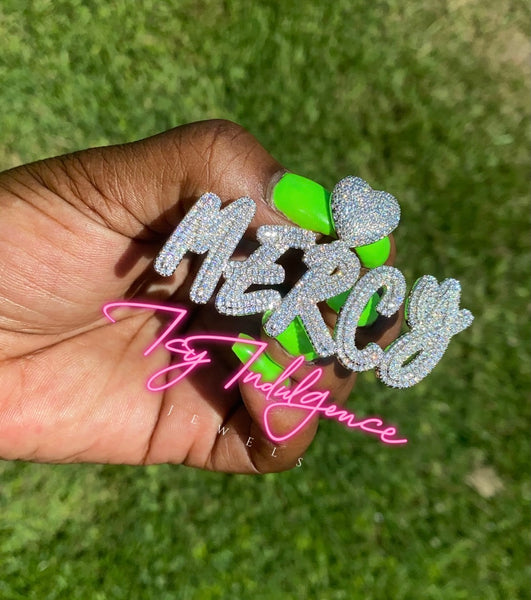 Heart Bale Cursive Pendant