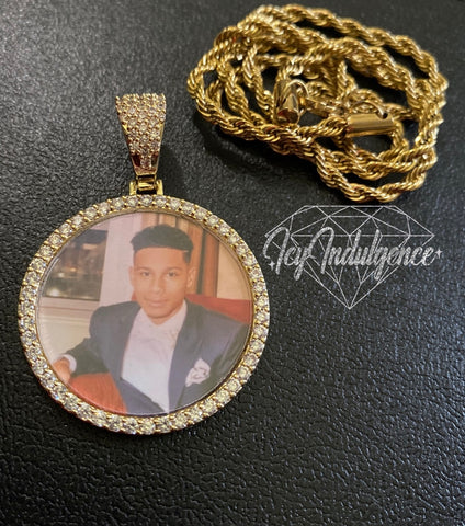 Icy Custom Photo Medallion Solid Pendant