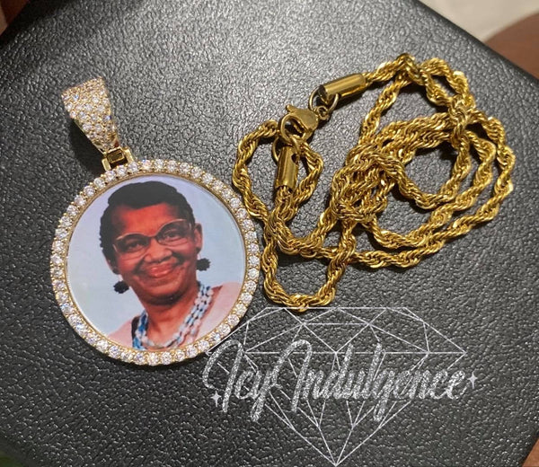 Icy Custom Photo Medallion Solid Pendant