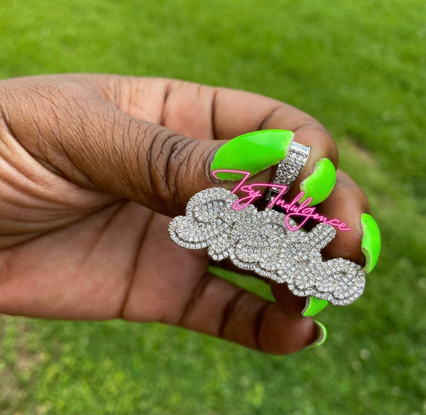 Icy 2D Double Diamond name necklace