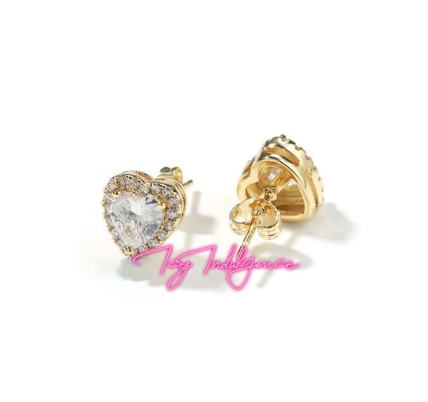 Iced Heart Earrings