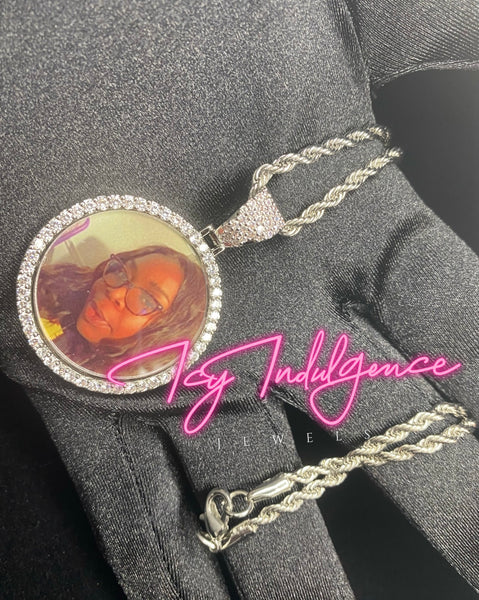 Icy Custom Photo Medallion Solid Pendant