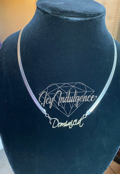Icy Herringbone Name Necklace
