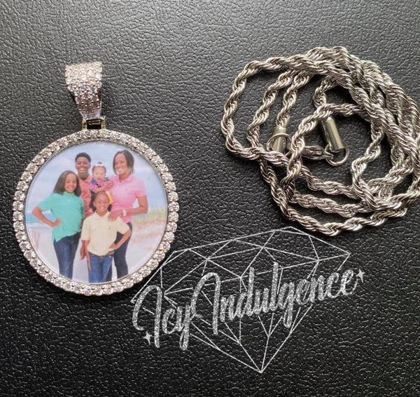 Icy Custom Photo Medallion Solid Pendant